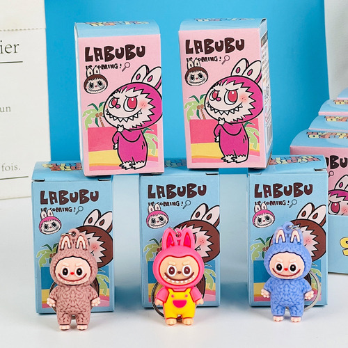 Llaveros 12 Pzs Labubu Sorpresa Mini Macaron Monster Vinilo 12pzs