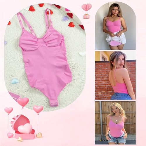 Bodysuit Shapewear Body Para Mujer Con Control De Barriga Rosa L