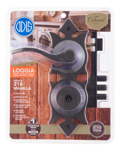 Imagen 8 de 8 de Cerradura Embutir Odis 216 Colonial Loggia Con Manilla