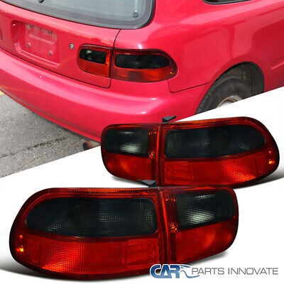 Fits 92-95 Honda Civic 3dr Hatchback Red/smoke Tail Ligh Ttx