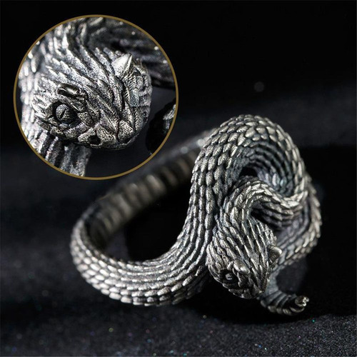 Dedo De Motociclista Gótico Ajustável Snake Rings Punk Vinta