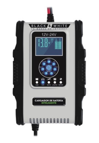 Cargador De Bateria 12 A Inverter 12-24 V Black&white