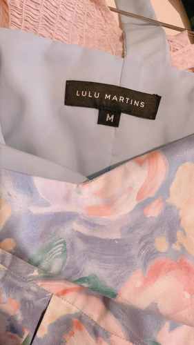Vestido Lulu Martins Flores Celeste