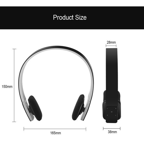Audífono Bluetooth Micrófono Incorporado Diadema Ajustable