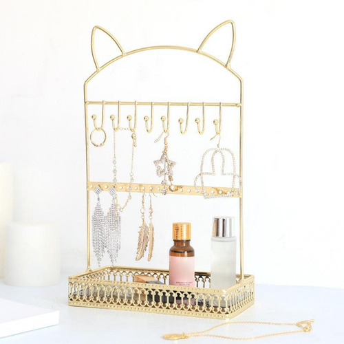 Imagen 3 de 7 de Organizador Colgante Mesa Porta Collares 3 Oro