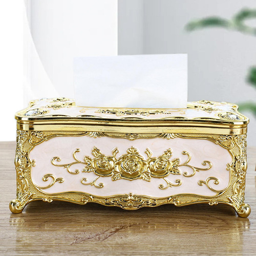 Estuche De Almacenamiento De Pañuelos Organizador Dorado
