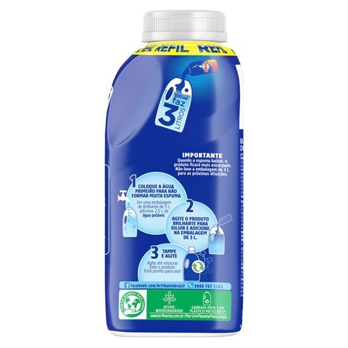 Detergente Líquido Limpeza Total Para Diluir Brilhante 500ml