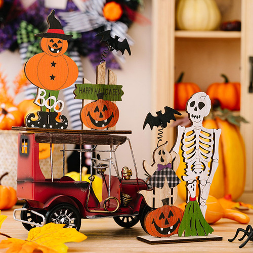 Centros De Mesa De Madera De Halloween Con Murciélago
