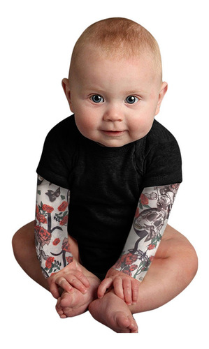 Body De Bebé Con Estampado De Tatuajes De Manga Larga Para N