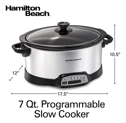 Olla De Cocción Lenta Hamilton Beach Programable De 7 Cuarto