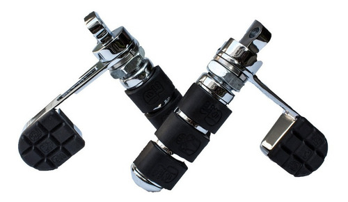 Imagen 3 de 5 de Posapies Con Talonera Cromados Para Harley Davidson