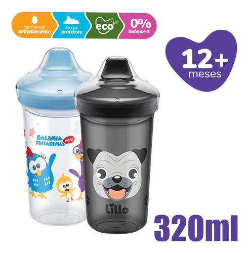 Kit Copos Transição Infantil Max Lillo Bico Rígido C/ 2 +12m