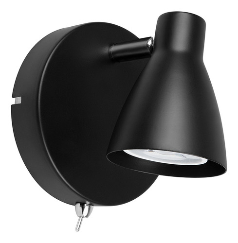Lampara De Pared Para Recamara Minimalista 1 Foco 50w Gu10 Estructura Negro