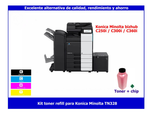 Imagen 1 de 2 de Kit Toner Recarga Konica Minolta Bizhub C300i / C360i Tn328