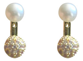 Pendientes Versátiles Con Forma De Perla Con Aguja De Plata