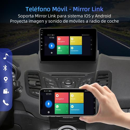 Zk Estéreo 1+32g Cámara Para Ford Fiesta 2009-2016 Gps Bt