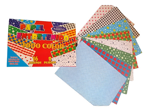 Carpeta Papel Entretenido 8 Pliegos 16 Diseños