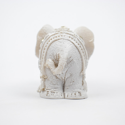 Escultura Elefante Indiano Branco 6 Cm Em Resina