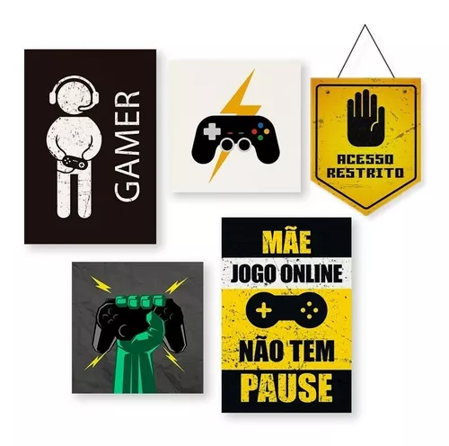 Plaquinha Quadro Cordinha Mensagens - Jogo Online não tem Pause