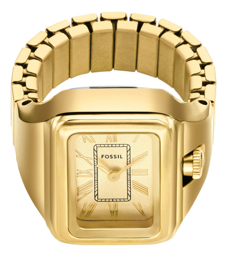 Reloj Mujer Fossil Raquel Forma De Anillo Dorado