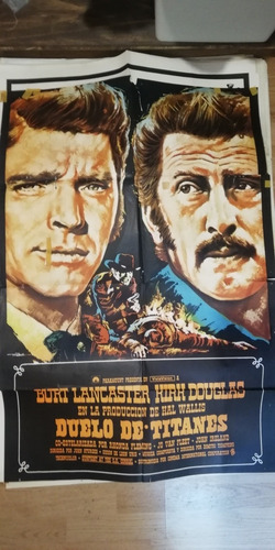 Afiche Original Cine Película Duelo De Titanes 1957 (Usado)