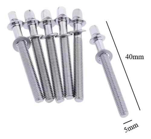 6pcs Drum Tension Rods Drum Tight Screw Rustproof M5x40mm