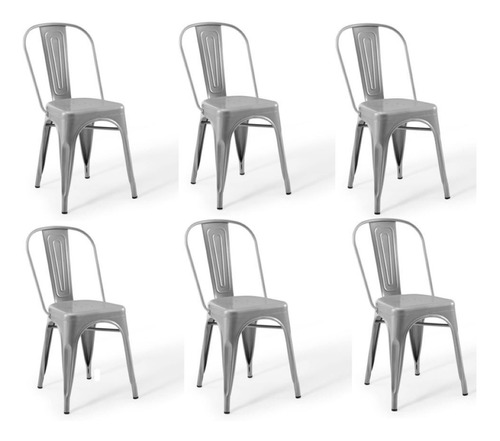 Set X6 Silla Metálica Gris