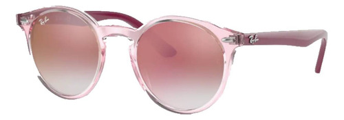 Óculos de sol Ray-Ban Junior 8-12 anos armação de injected cor polished pink, lente red de policarbonato degradada/espelhada, haste pink de injected - RJ9064S