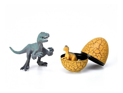Imagen 2 de 7 de Dinosaurio Con Huevo Y Bebe En Caja Mega Size