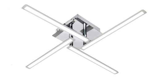 Imagen 1 de 10 de Plafon Led 4 Luces Movible Led 25w Moderno Cromado Movil