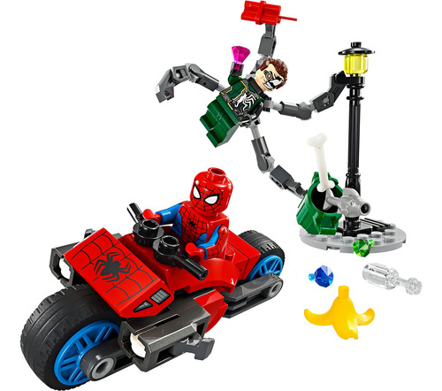Lego Spiderman Persecución En Moto Vs. Doc Ock 77 Pcs 76275