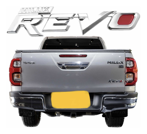 Emblema Revo Hilux Toyota 3d Cromado Cromo Logotipo Pick Up