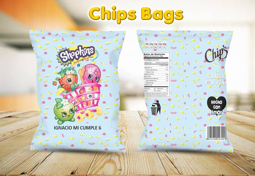 Chip Bag Kit Imprimible Bolsita Golosinas, Helado Envioxemai