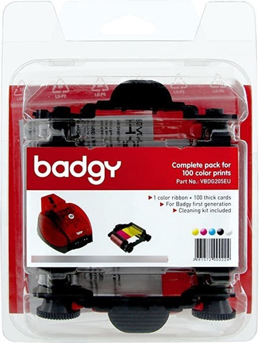 Badgy Consumable Pack Incl Clr Cinta 100 Tarjetas 30mil 0.7.