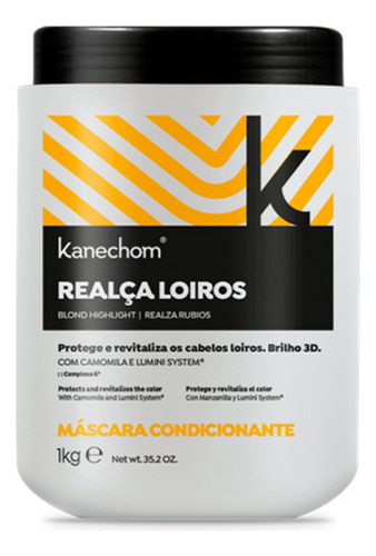 Máscara Capilar Acondicionadora Realza Rubios Kanechom 1000g