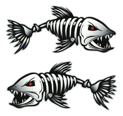 Adesivo Teeth Skeleton Boat Fishing Stickers Fish Stickers 2