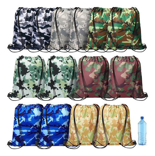 ~? 14 Packs Boy Drawcord Bag Party Favors Camo Party Bags Ca