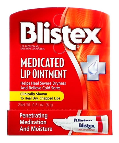 2 Blistex Medicated Lip Ointment Pomada Labial 
