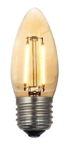 Lâmpada Filamento Led Vela C35 Retrô Vintage Âmbar Bivolt