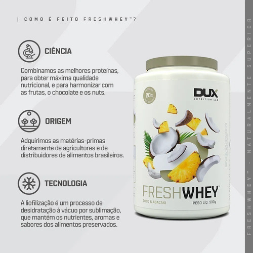 Kit 10 Fresh Dux Whey Protein 900g / Preço Atacado!