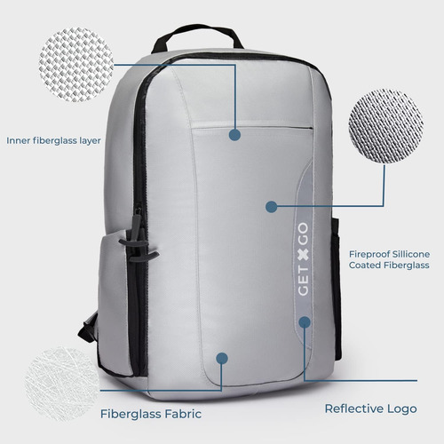 Mochila Ignífuga Y Resistente Al Agua Doble Cierre, Im...