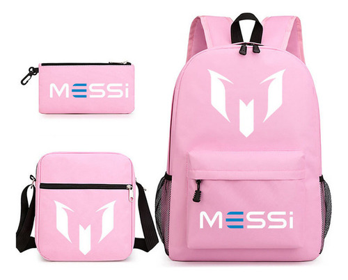 Mochila Lionel Messi Conjunto 3 Unisex, Estuche Para Lápi [u