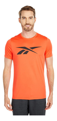 Camiseta Reebok Workout Ready Poly Graphic, Naranja Vivo, S