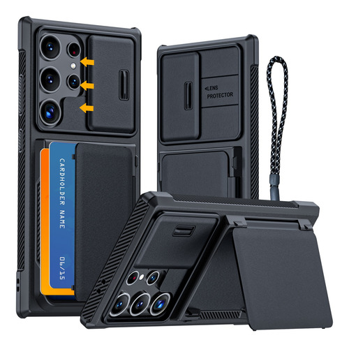 Funda Para Galaxy S24 Ultra+ Ranura Tarjetas+cámara Lens Kit