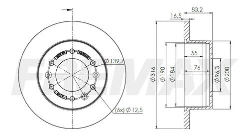 Disco De Freno Trasero Hyundai H350 2.5 2015. . . 316mm