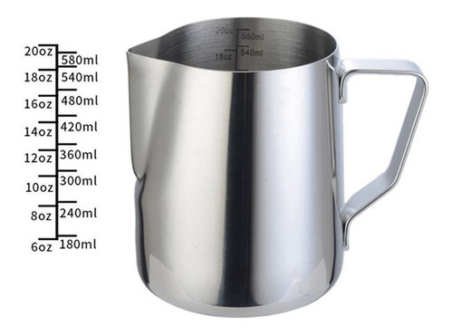 Imagen 10 de 10 de Jarra De Espuma De Leche De Acero Inoxidable 304, 600 Ml, Ca