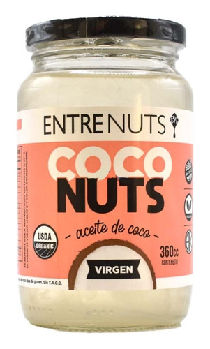 Aceite De Coco Virgen X 360 Cc Entrenuts Sin Tacc X 2u.