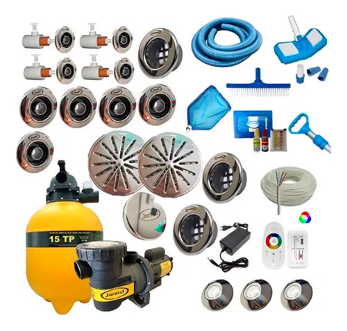 Kit Filtro E Bomba + Dispositivos Jaccuzi Completo Em Inox