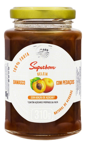 Geleia Superbom 100% fruta Damasco frasco 310g