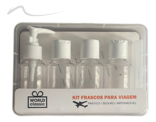 Caixa Kit Frascos Grandes 80ml Viagem Shampoo Organizador 